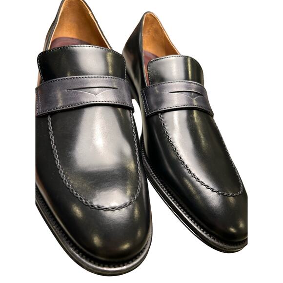 Bruno Magli Arezzo Black Leather Penny Loafer, Size 11.5 – Italian Calf Leather main image 4